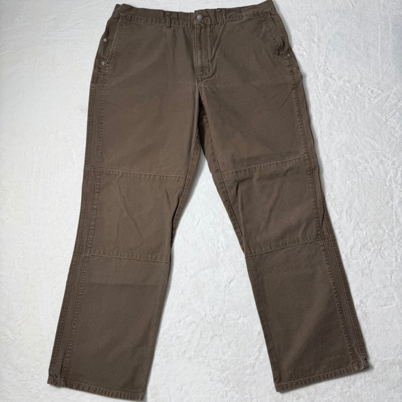 Patagonia Brown Canvas Pants Men's Size 38 X 30 Work Wear Double Knee Hiking